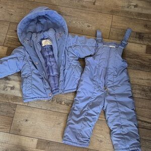 Periwinkle- Toddler Girls Insulated Bib Overalls Set